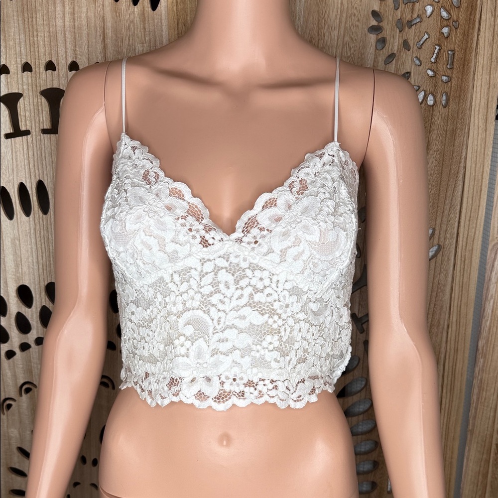 Express Ivory Lace Bralette Cami